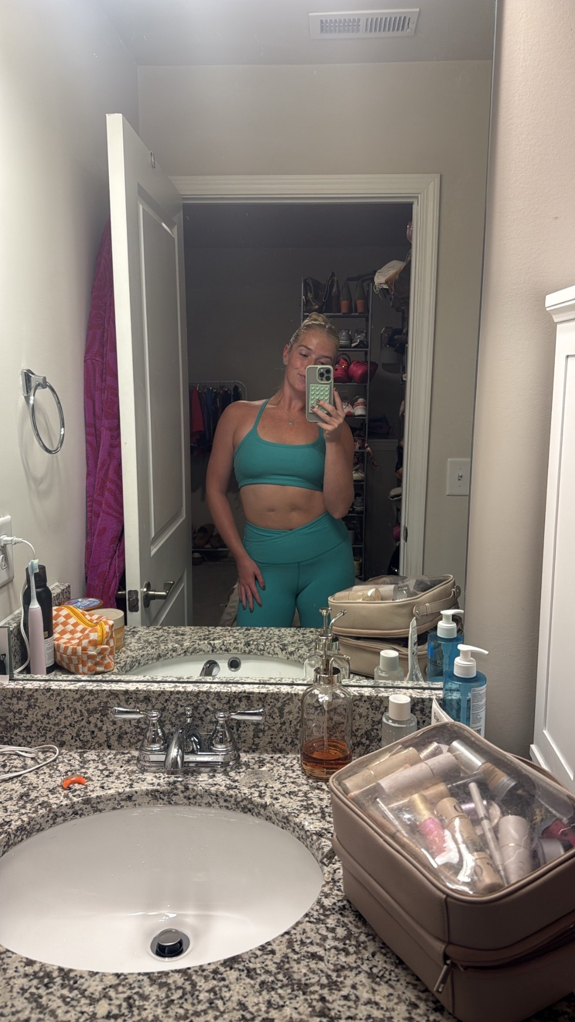 my sports bra + leggings from Beyond Yoga are both marked down rn!! I cannot get enough of these pieces. Wearing M in leggings & L in bra!

#LTKFindsUnder100 #LTKSaleAlert #LTKActive