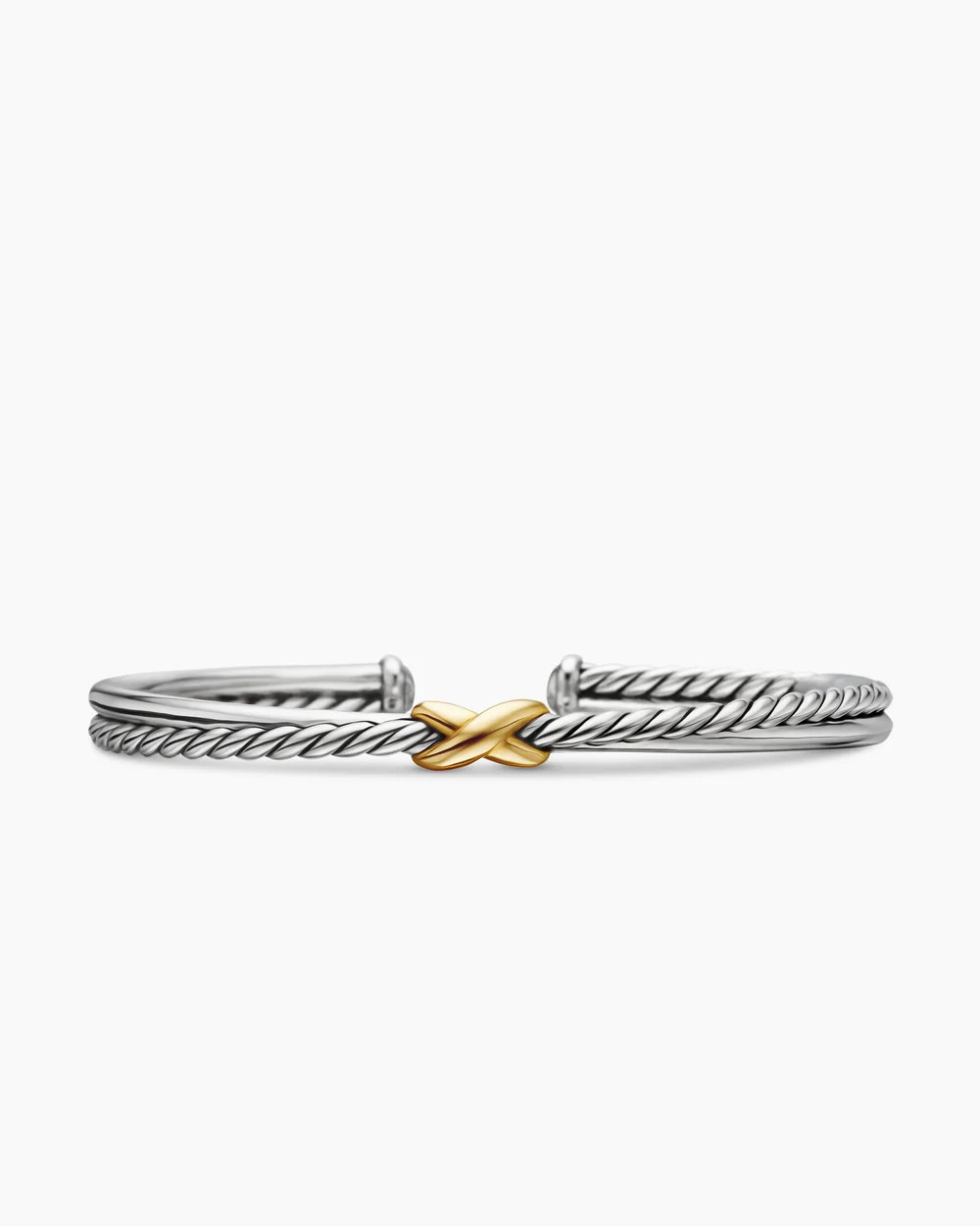 David Yurman | Petite X Center Station Bracelet in Sterling Silver with 18K Yellow Gold, 5.2mm | David Yurman