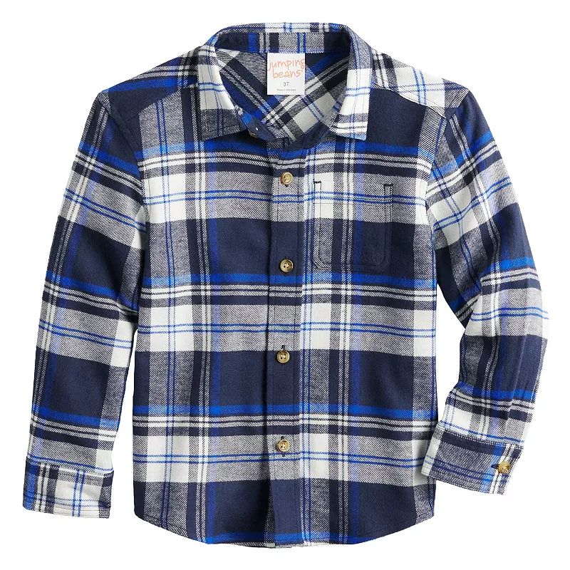 Toddler Boy Jumping Beans Flannel Shirt, Toddler Boy's, Size: 24 Months, Dark Blue | Kohl's