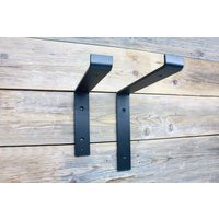 Minimalist Shelf Bracket, Black Cast Iron Shelving Supports, Simple & Sleek Brackets | Etsy (US)
