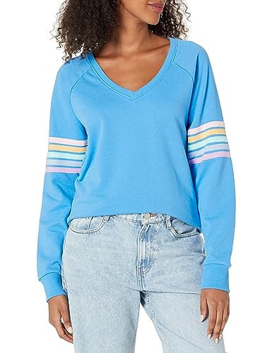 PJ Salvage Women's Loungewear Rainbow Room Long Sleeve Top, Tranquil Blue, S | Amazon (US)