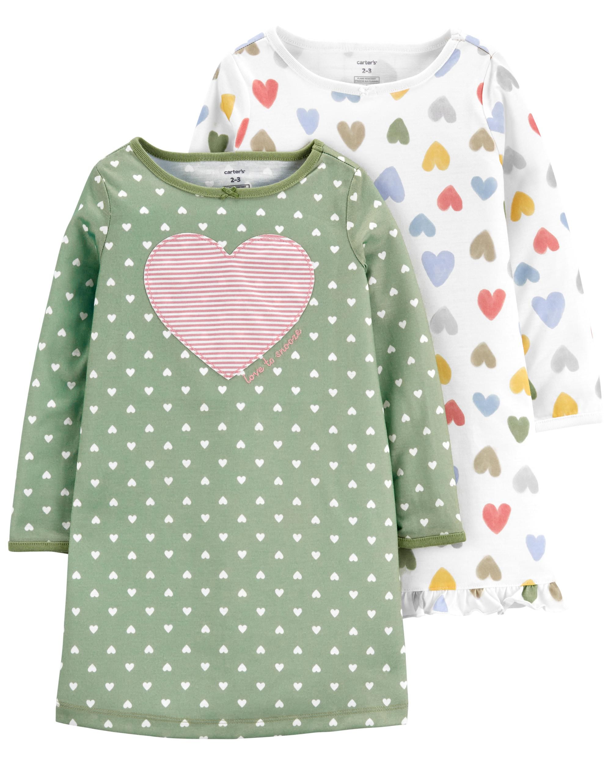 2-Pack Heart Nightgowns | Carter's