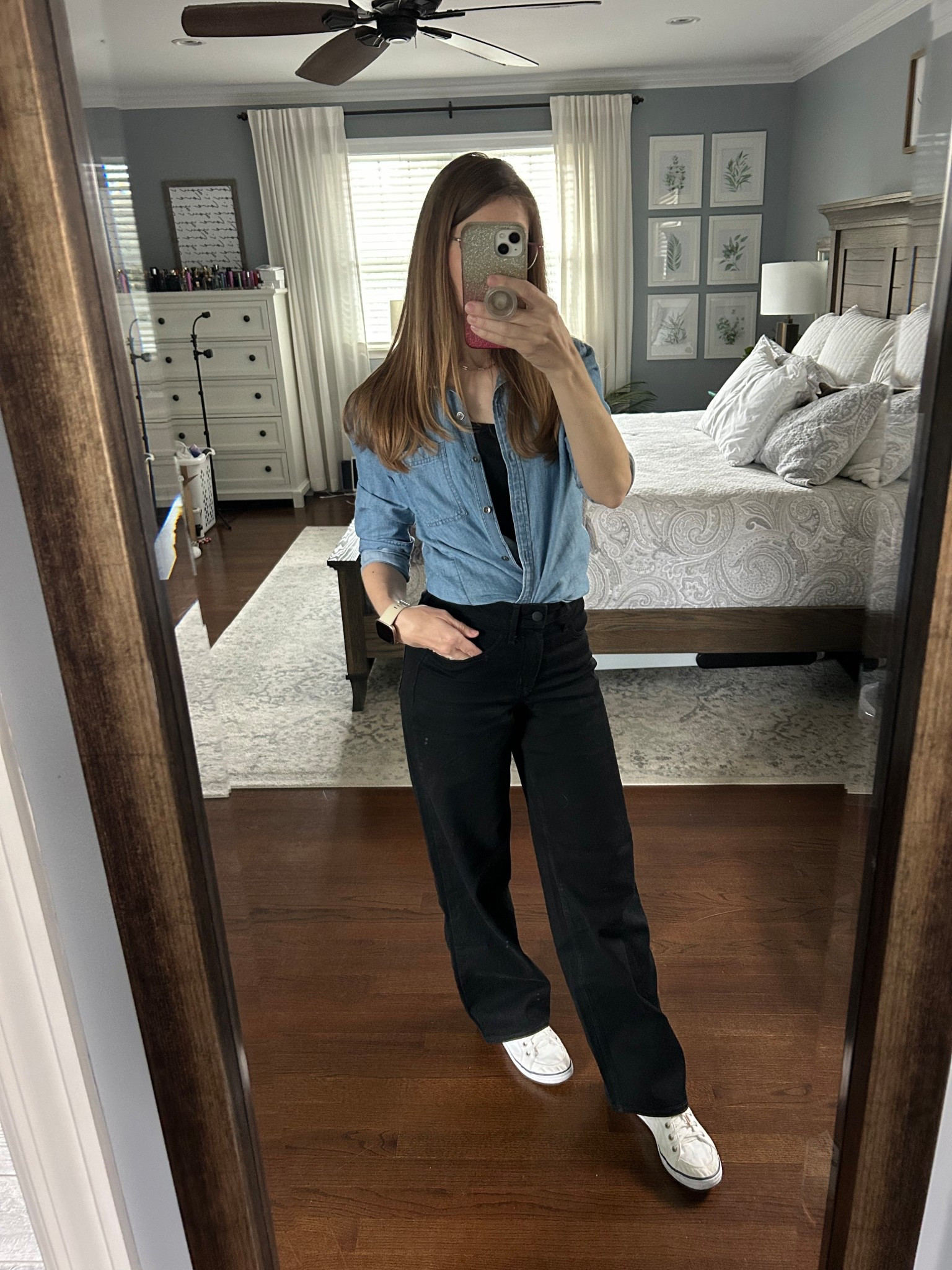 Casual OOTD for fall. Black, wide leg jeans, a black tank top, and a denim top. Easy peasy.

Top - Caslon XS
Pants - Wow Wide Leg by Old Navy sz 0
Shoes - Keds (old favorite!)

Exact items linked when possible; otherwise, similar options provided.

#LTKOver40 #LTKFindsUnder50 #LTKStyleTip