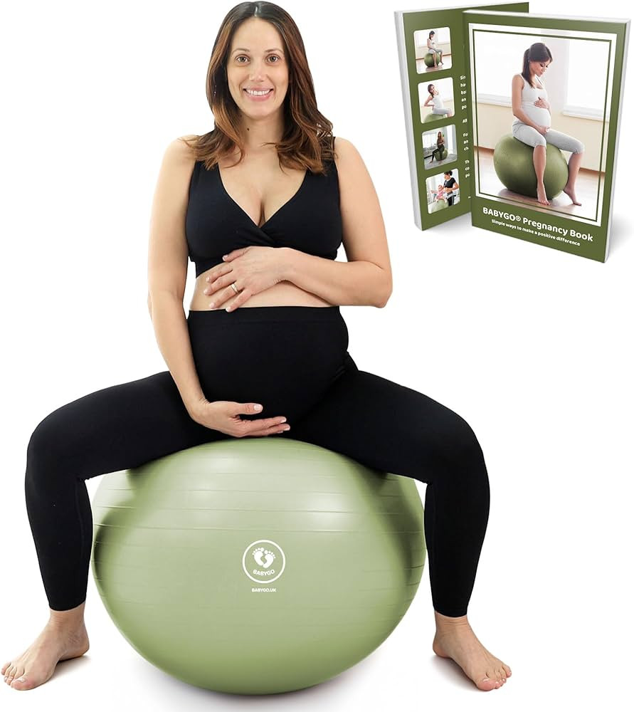 BABYGO Birthing Ball - Pregnancy Yoga Labor & Exercise Ball & Book Set Trimester Targeting, Mater... | Amazon (US)