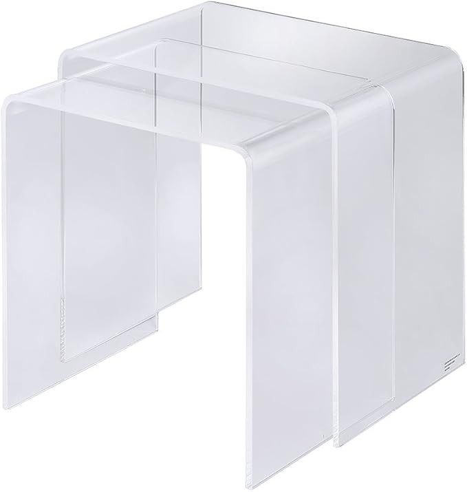 Foxhill Trading Pure Decor Acrylic Nesting Tables, Set of 2 | Amazon (US)