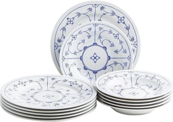 KAHLA Saks 16A141A75019H Blue Saks Dinner Service for 6 People Dinner Plate XL 26 cm Soup Plate 2... | Amazon (US)
