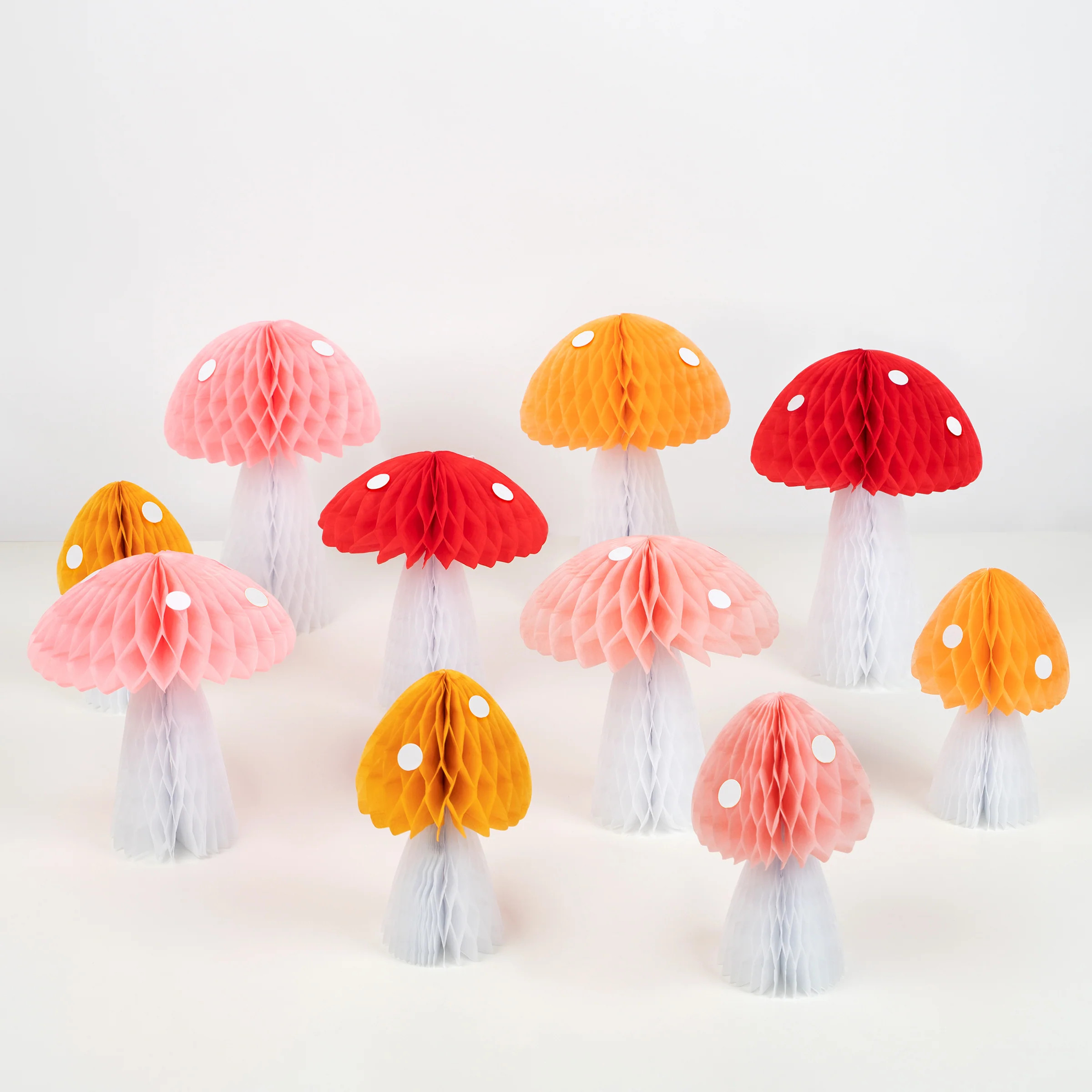 Honeycomb Mushroom Decorations (x 10) | Meri Meri