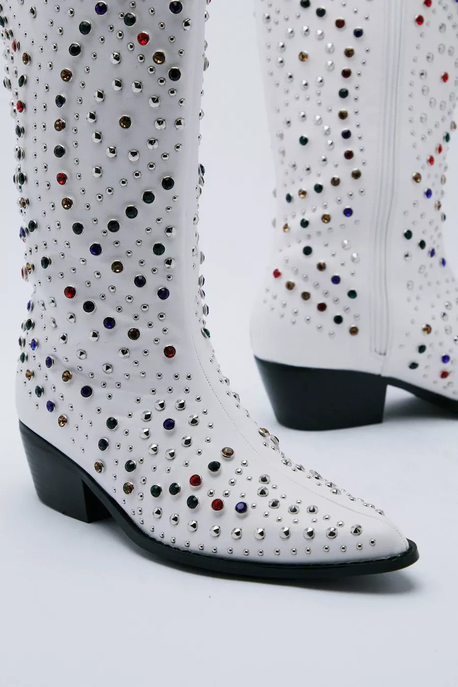 Faux Leather Embellished Cowboy Boots | Nasty Gal (US)