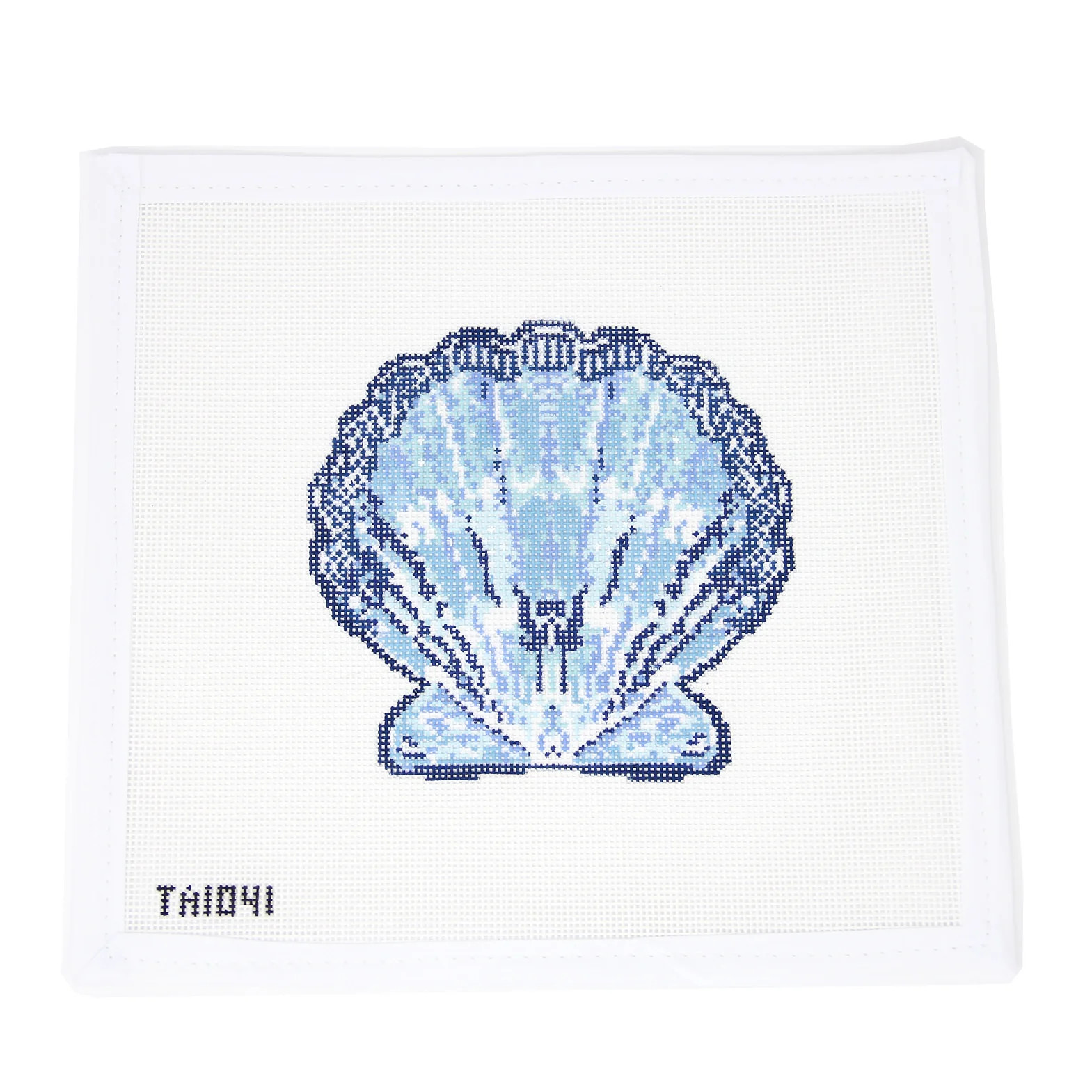 Scallop Ornament - Blue | Greystone Needlepoint