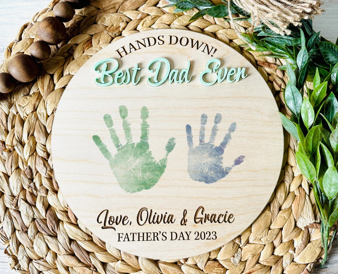 Hands Down Best Dad DIY Paint Handprint Gift, Best Dad Ever Father's Day Gift, Father's Day Handp... | Etsy (US)