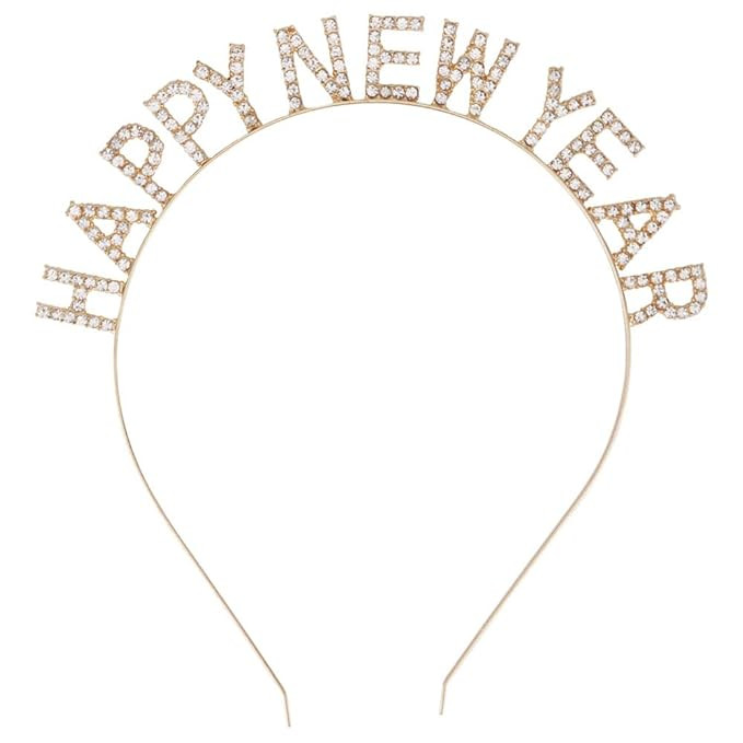 Ｎｏｏｎｈｏｒｓｅ Happy New Year Headband for Women Girls, Gold, 1 Pack | Amazon (US)