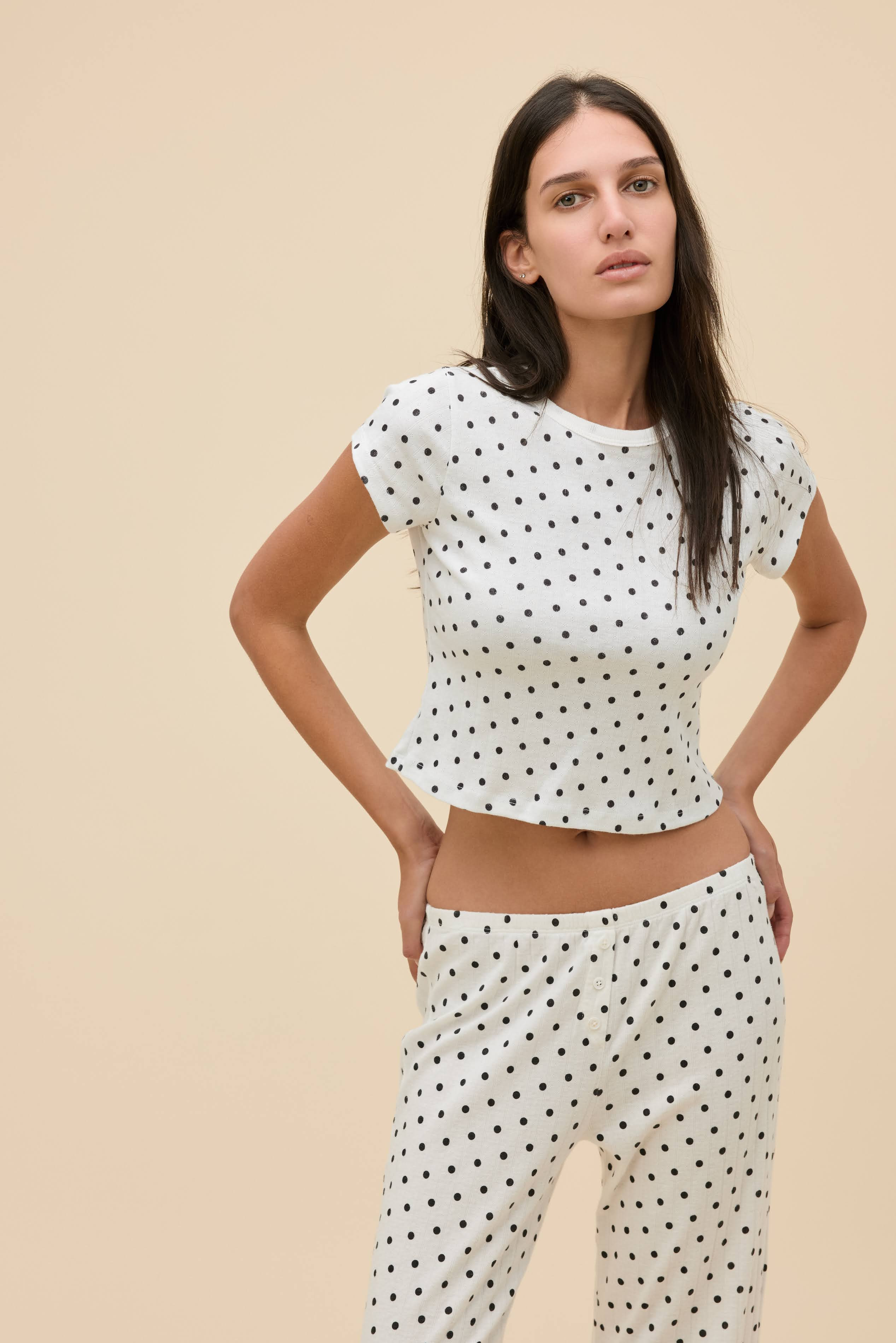 Polka Dot Pointelle Tee | Daydreamer