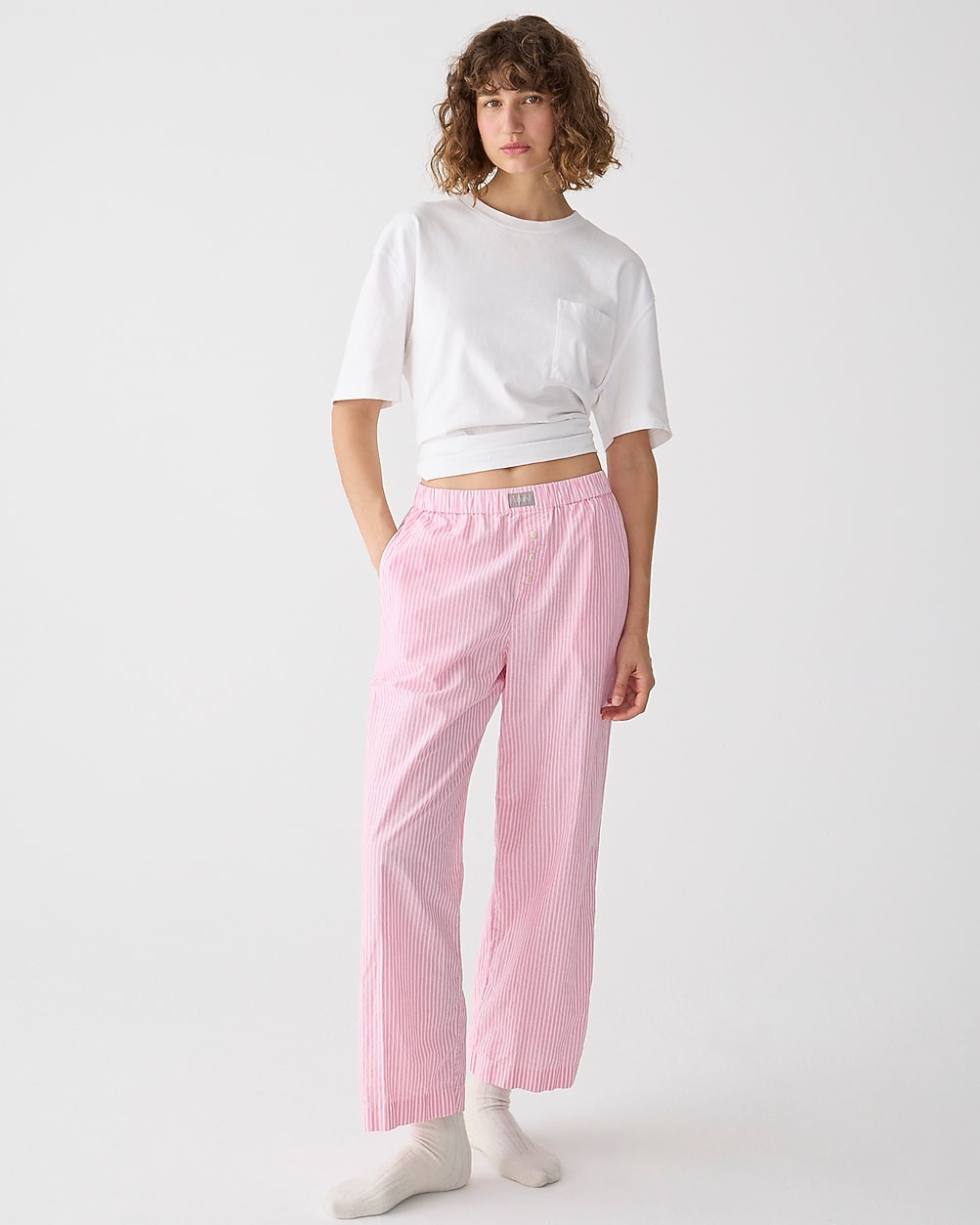 Cotton poplin pajama pant in stripe | J. Crew US