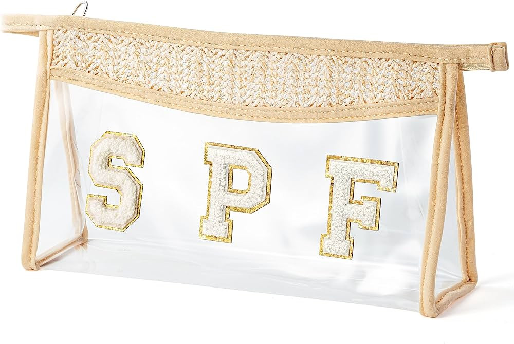 Boho Patch SPF Cosmetic Bag Transparent PVC Travel Toiletry Bag Large Cosmetic Bag Travel MakeUp ... | Amazon (US)