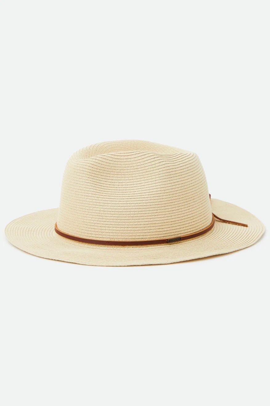 Wesley Straw Packable Fedora - Tan | Brixton