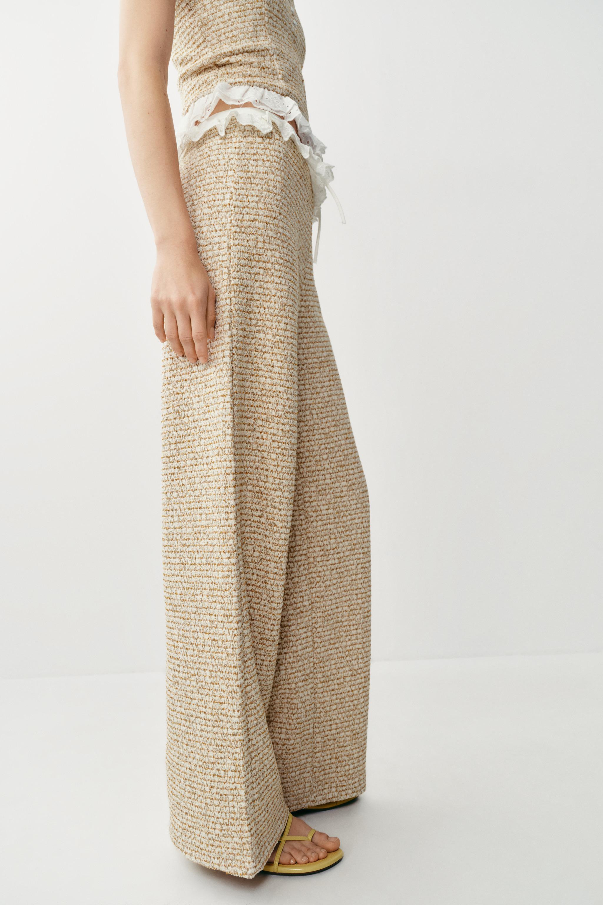 TEXTURED RUFFLE PANTS | Zara US