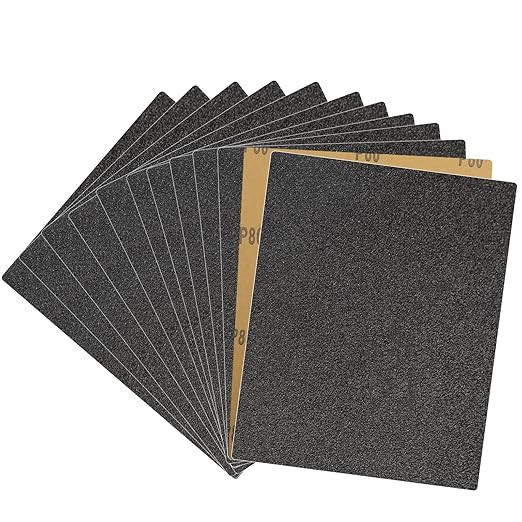 12-Sheet 80 Grit Wet Dry Sandpaper, 9 x 11 Inch Sand Paper Silicon Carbide Abrasive Sanding Sheet... | Amazon (US)