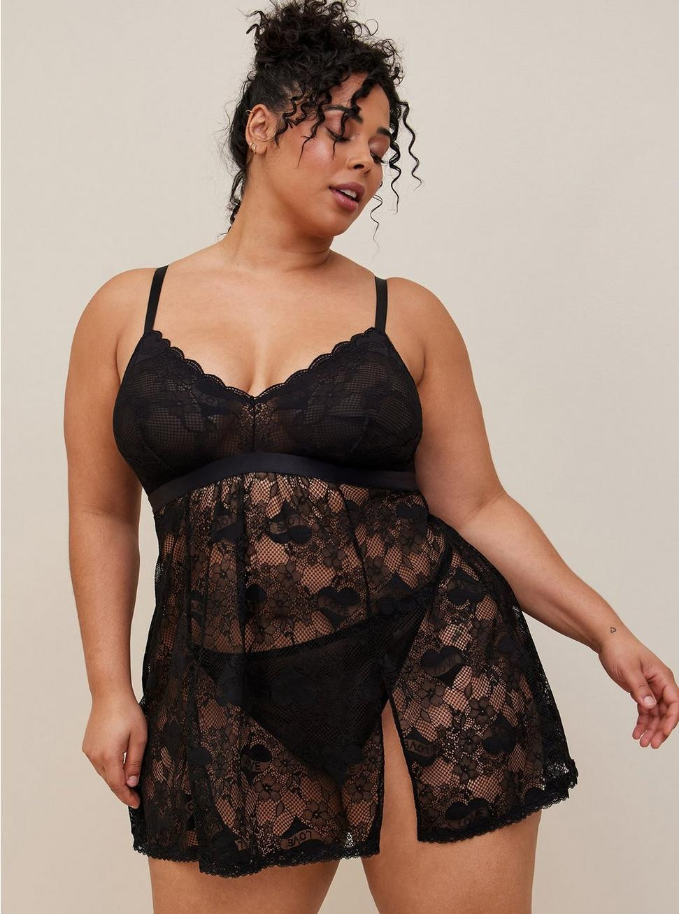 Tattoo Lace Babydoll With Deep V-Neck | Torrid (US & Canada)