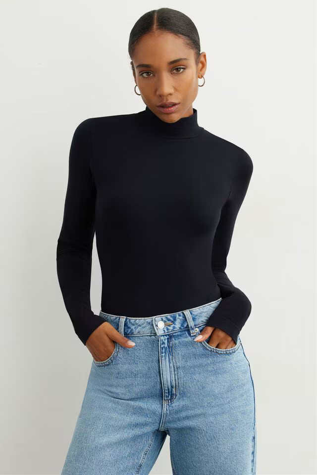 Quinn Sculpt Mock Neck Bodysuit | Dynamite Clothing