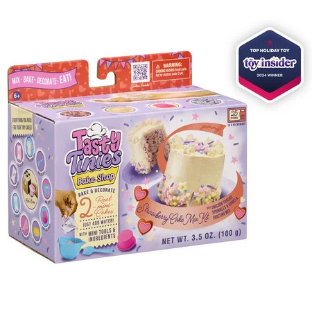 Tasty Tinies Bake Shop- Mini Baking Set w/ Strawberry Cake Mix, Vanilla Frosting, Unicorn Sprinkles | Walmart (US)