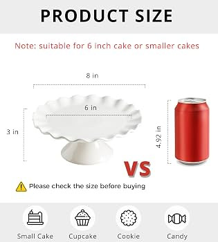 YHOJOY Small Cake Stand for Cupcakes, Donuts, 8 Inch Porcelain Cake Stand for Dessert Table, Vint... | Amazon (US)