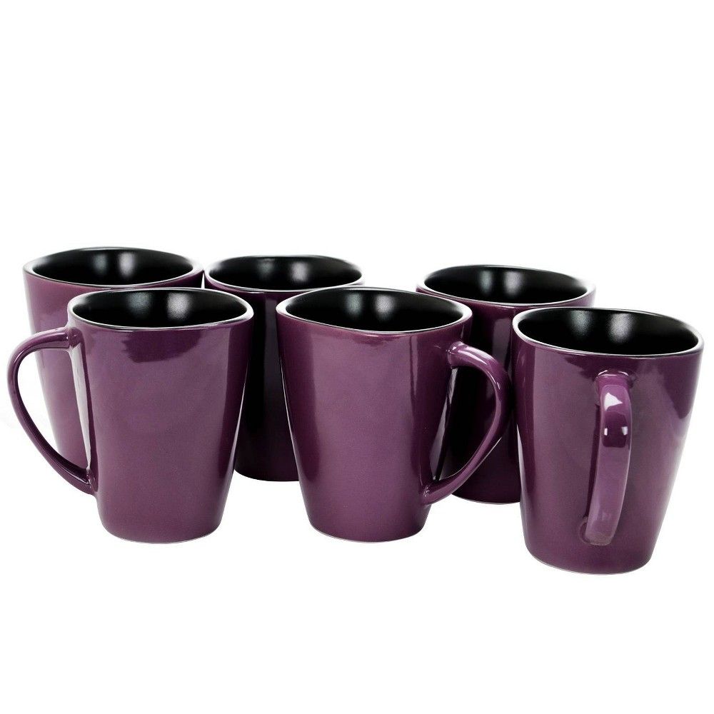 14oz 6pk Berry Heart Coffee Mugs Purple - Elama | Target