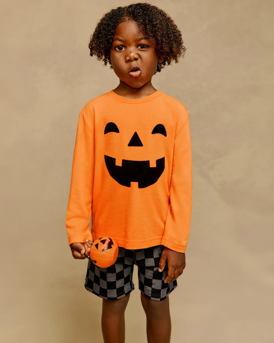 Jack-O'-Lantern Long Sleeve Relaxed Tee | Little Sleepies