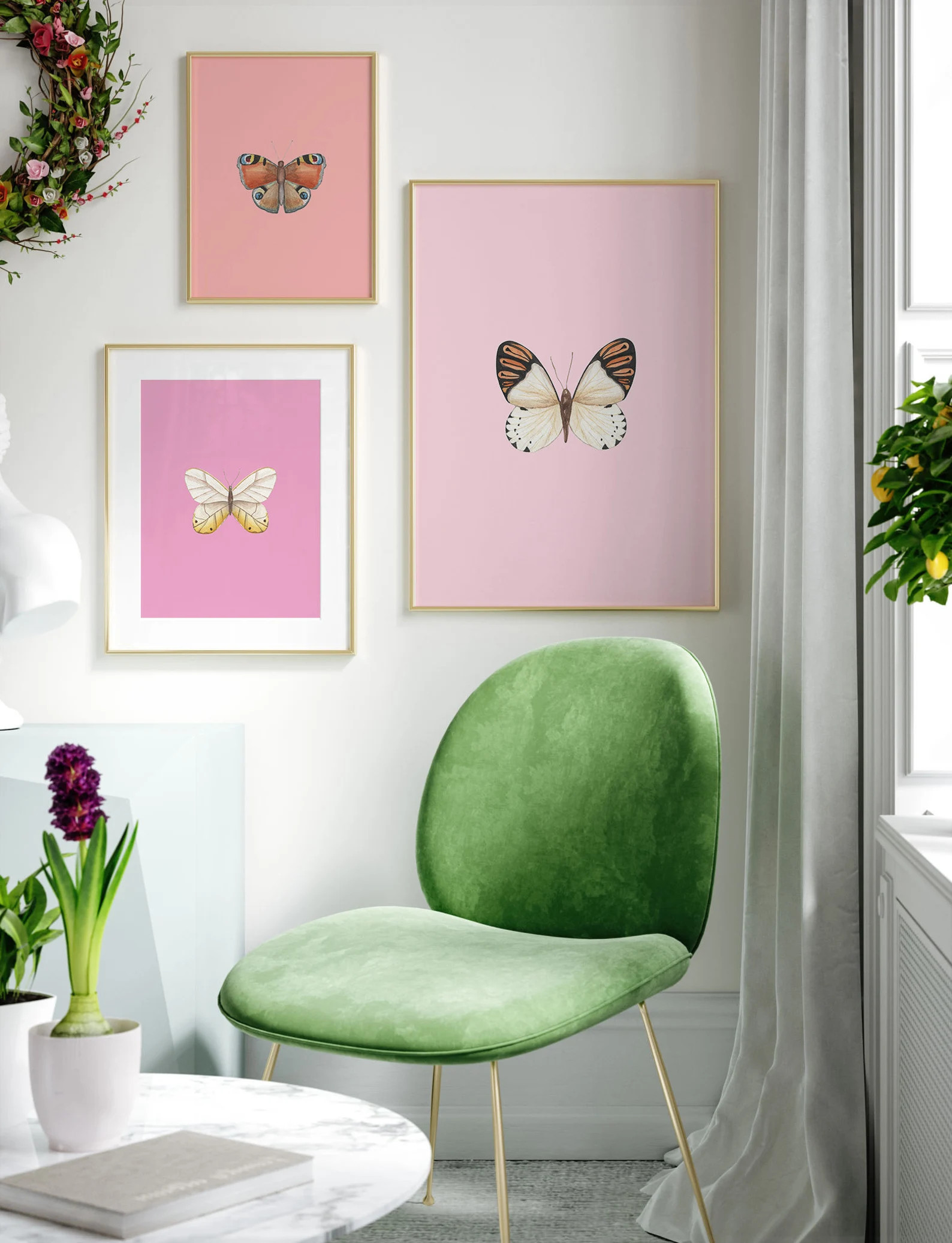 Butterfly Gallery Printable Art Farmhouse Nursery Decor - Etsy | Etsy (US)