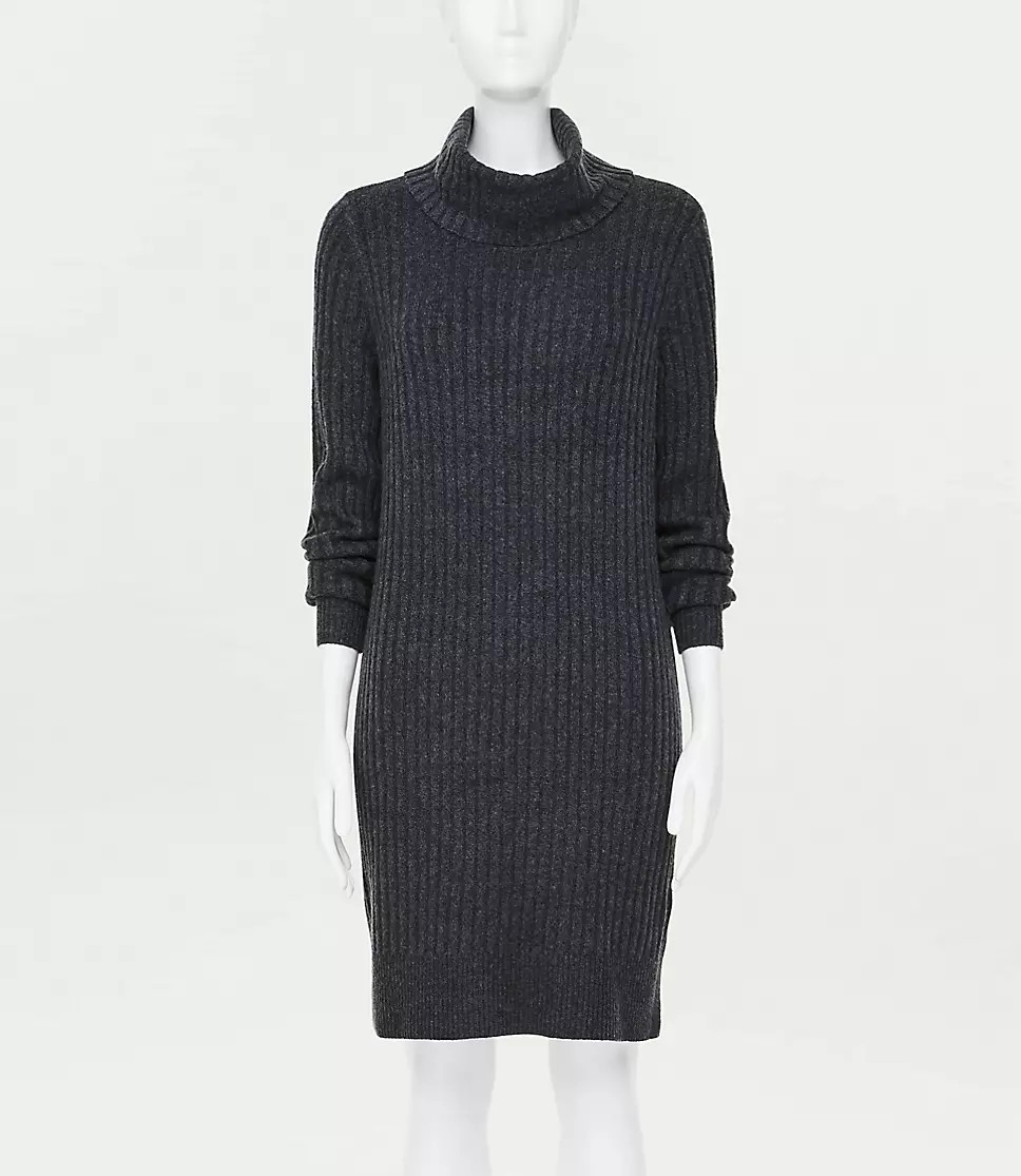 RIBBED TURTLENECK SWEATER DRESS | LOFT Outlet