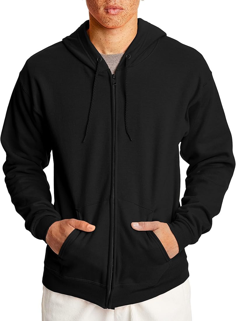 Hanes Men's Full-Zip Eco-Smart Hoodie | Amazon (US)