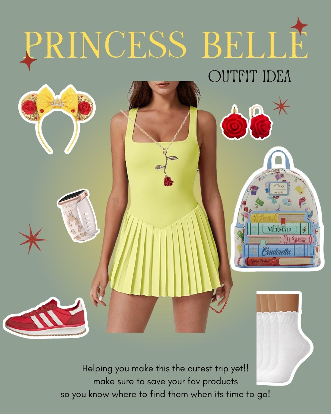 Princess Belle Disney Outfit Idea 💛✨
 
The perfect Belle-inspired park outfit—cute, comfy, and photo-ready. Save it to your LTK now so outfit planning is DONE before your trip!
A golden yellow dress for those Beauty and the Beast vibes, comfy sneakers for all-day walking, and the sweetest rose accessories to tie it all together. It’s polished, playful, and made for castle pics and Main Street moments.

The ultimate Amazon Belle-inspired park look—effortless, comfy, and princess-perfect. Tap to shop everything in my LTK and build your dream Disney outfit in minutes 💛🌹✨

#LTKTravel #LTKgrwm #LTKootd