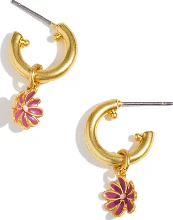 Madewell Daisy Drop Huggie Hoop Earrings | Nordstrom | Nordstrom