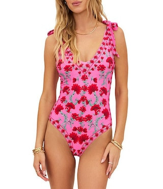 Floral Tie Shoulder Akira One Piece Swimsuit | Dillard's