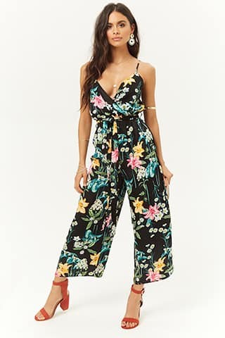 Garden Floral Print Satin Jumpsuit | Forever 21 (US)