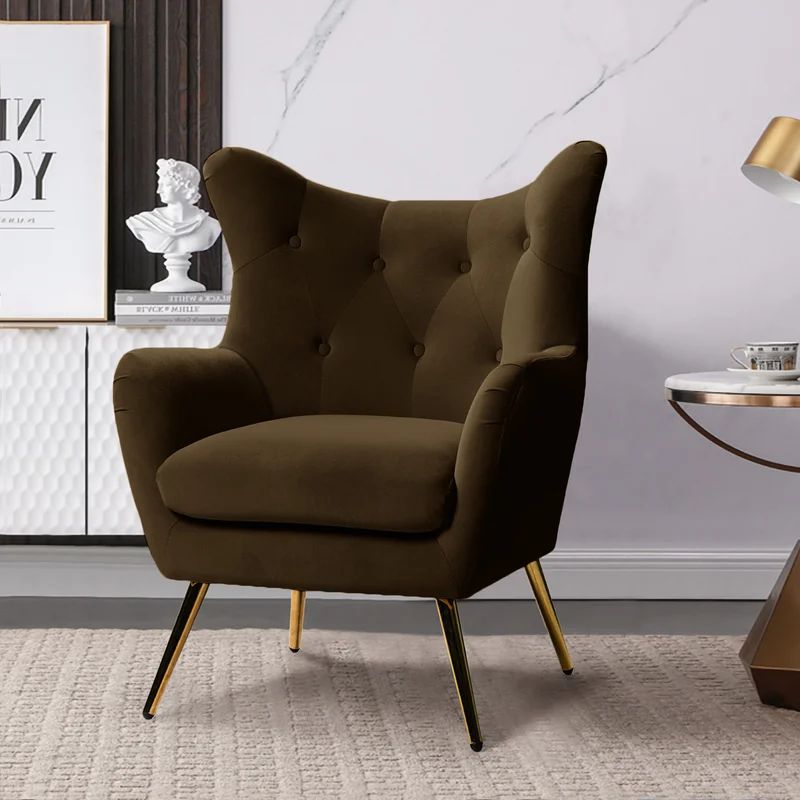 Dowdle 29.5'' Wide Tufted Velvet Wingback Chair | Wayfair North America