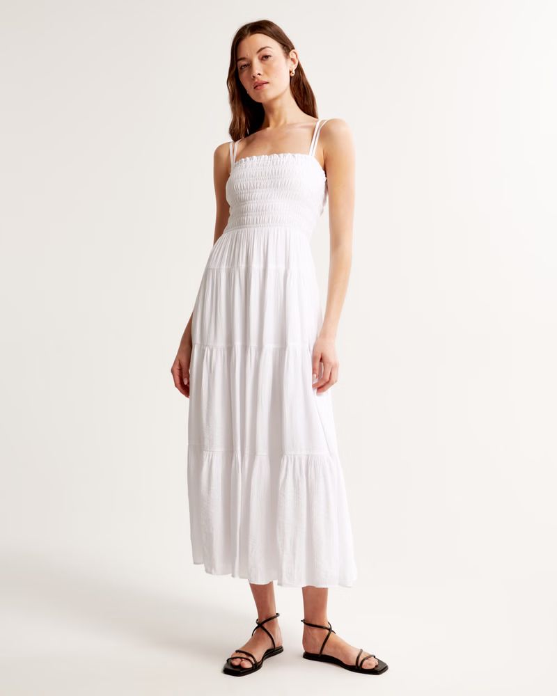 Women's Smocked Bodice Maxi Dress | Women's Dresses & Jumpsuits | Abercrombie.com | Abercrombie & Fitch (US)