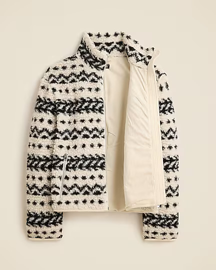 top rated4.7Summary of 43 reviewsSherpa fleece zip-up jacket in jacquard$178.00Vintage Fairisle N... | J. Crew US