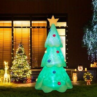 Glitzhome 9FT Lighted Inflatable Christmas Tree Decor | Overstock.com Shopping - The Best Deals o... | Bed Bath & Beyond