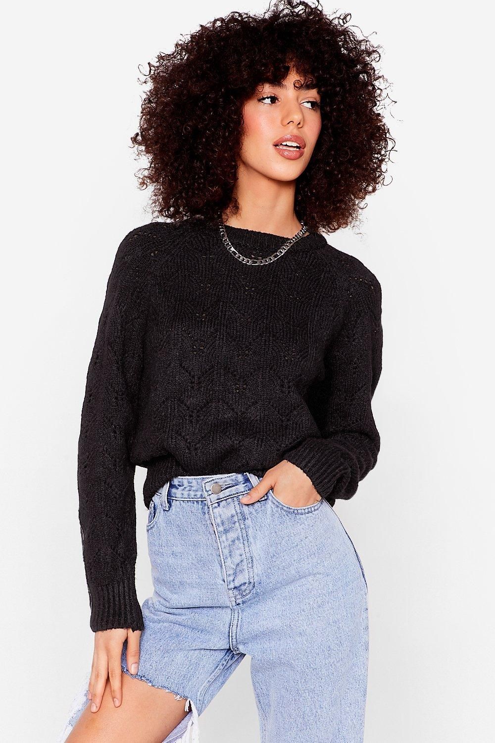 Make Your Pointelle Relaxed Knit Sweater | NastyGal (US & CA)