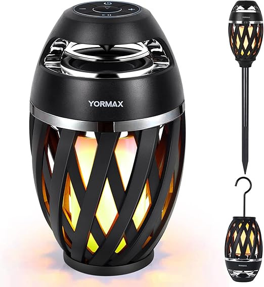 Outdoor Bluetooth Speaker, Yormax Flame Lantern Speakers TWS Allow to Sync Two, Gifts for Men Wom... | Amazon (US)