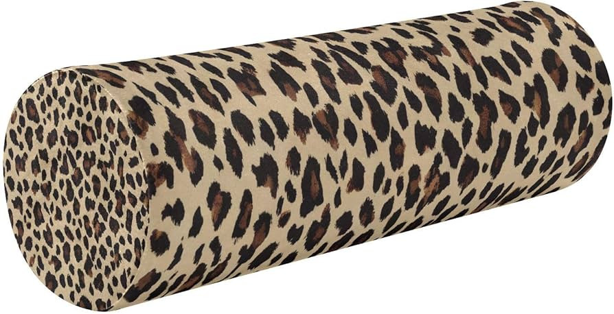 Leopard Print Bolster Pillow, Round Pillow for Bed with Removable Washable Cover, Cylinder Pillow... | Amazon (US)
