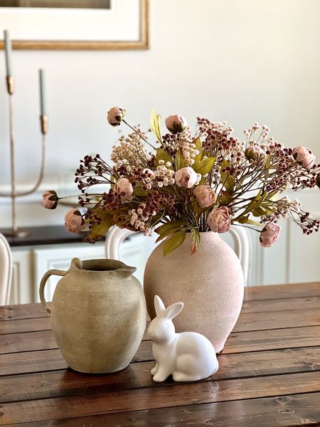 This gorgeous dining room table spring look is just what this space needed. 😍 


Baby’s breath are from Hobby Lobby. 


| pitcher vase | vase | target | florals | spring florals | hobby lobby | afloral | dining room inspo | bunny figurine | ceramic bunny | peony | Michaels | candelabra | amazon | baby’s breath 


LTKSpring #LTKDecor


#LTKhome #LTKfamily #LTKSeasonal