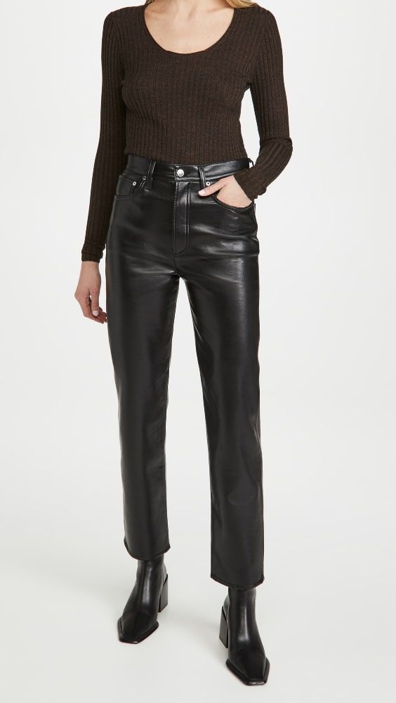 AGOLDE Recycled Leather Fitted '90s Pants | Shopbop | Shopbop