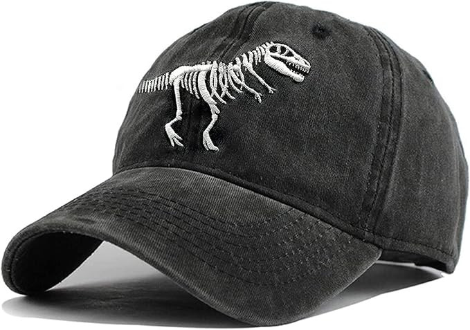 Men Women Dinosaur Hat Embroidered T-Rex Skeleton Baseball Cap | Amazon (US)