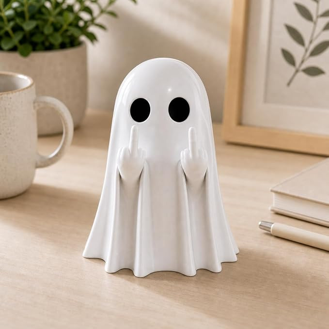Halloween Funny Ghost Figurine Middle Finger, Small Scary Ghost Decor, Ghost Spooky Halloween Hom... | Amazon (US)