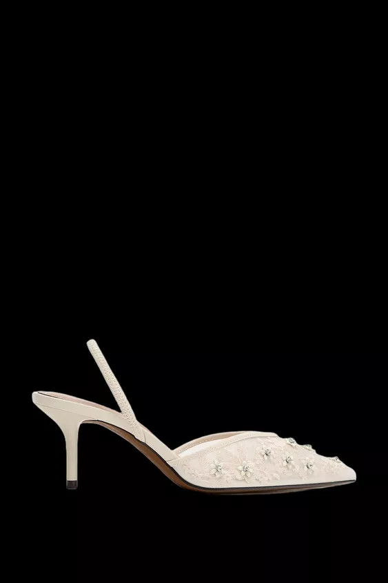 MESH BEADED HEEL SHOES | Zara UK