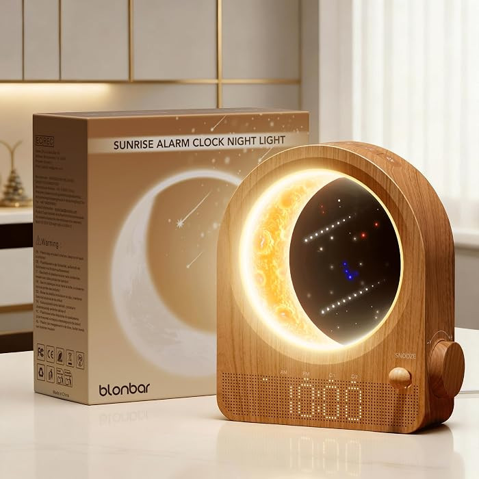 Sunrise Alarm Clocks with Dimmable Moon Lamp, 2 Alarm Clocks with 12Levels Volume for Heavy Sleep... | Amazon (US)