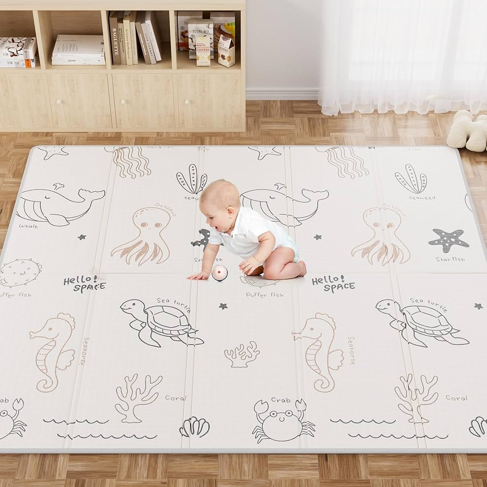 79x71 Foldable Play Mat for Baby, Extra Large Foam Play Mat Tummy Time and Crawling Mat, Waterpro... | Amazon (US)