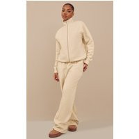 Beige Seam Detail Straight Leg Joggers | PrettyLittleThing UK