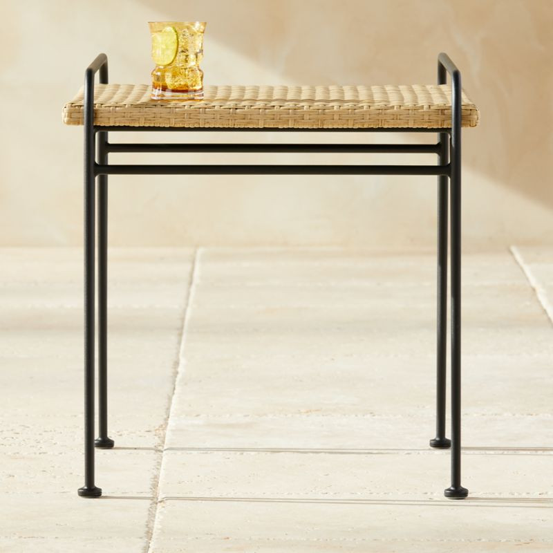 Fae Faux Rattan Side Table + Reviews | CB2 | CB2